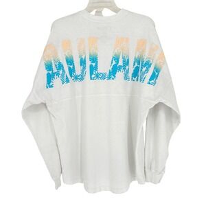 Disney Aulani Spirit Jersey Womens White Tropical Floral Puff Print Size M